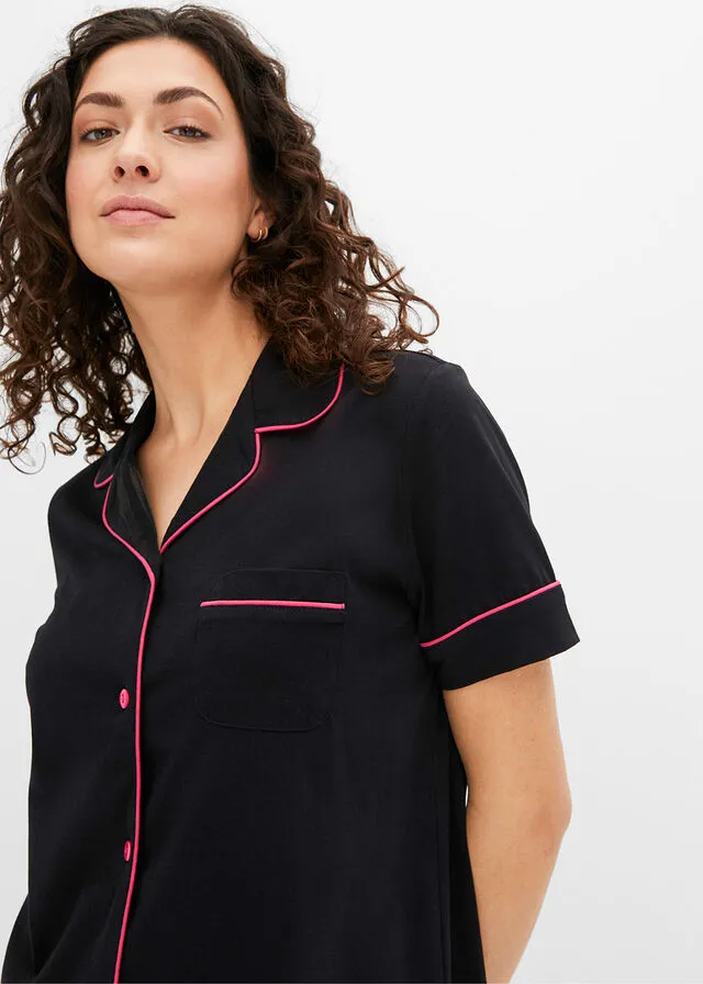Pijama corto Negro