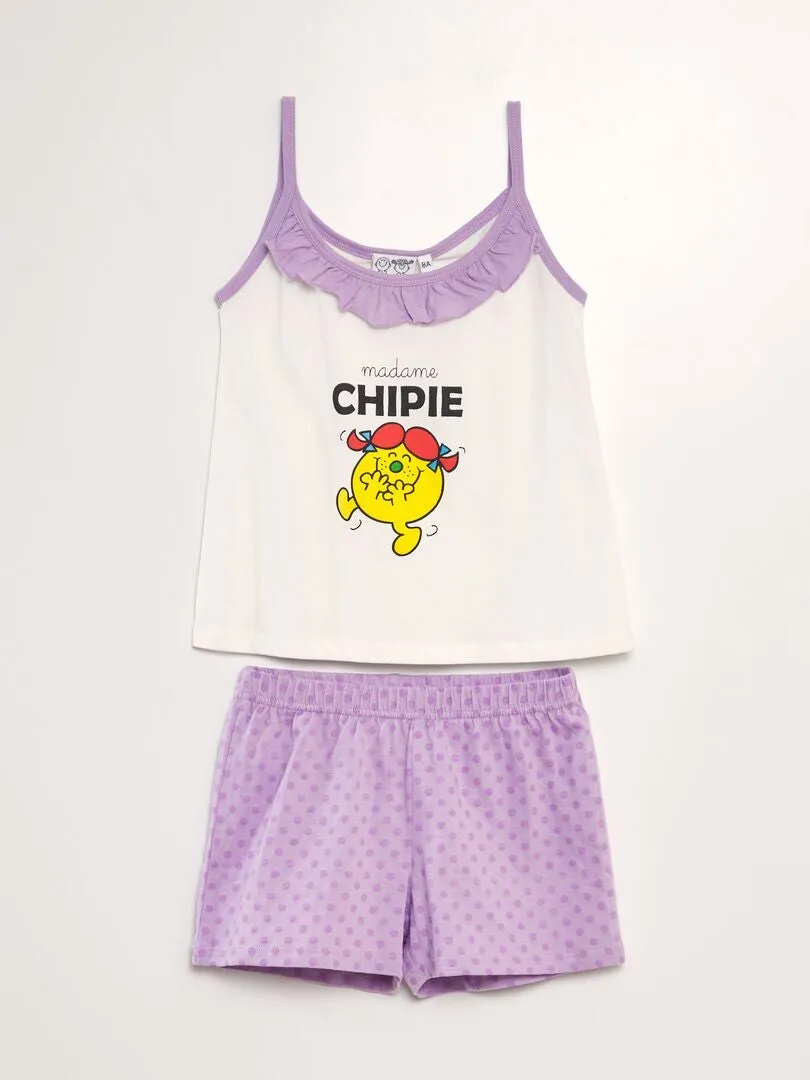 PIJAMA CORTO 'MADAME CHIPIE'  2 PIEZAS  BLANCO