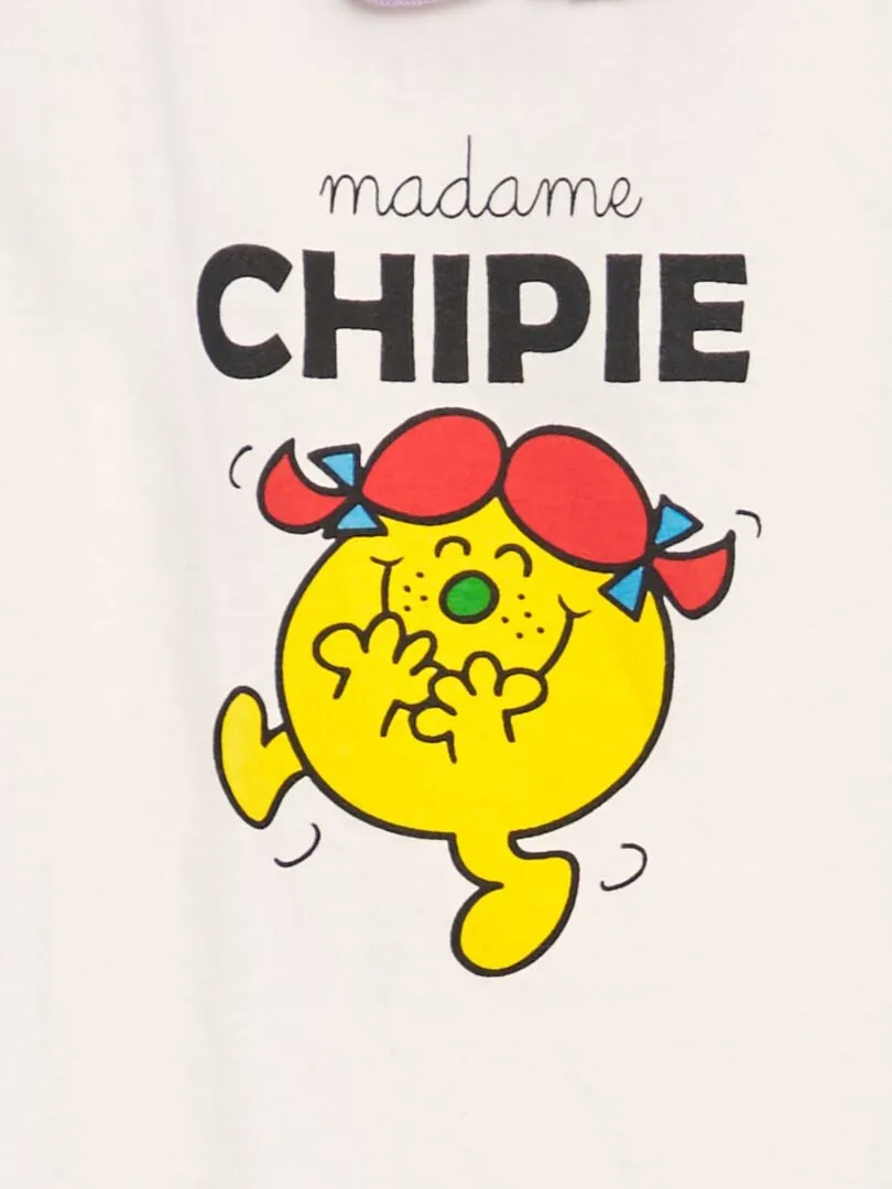 PIJAMA CORTO 'MADAME CHIPIE'  2 PIEZAS  BLANCO
