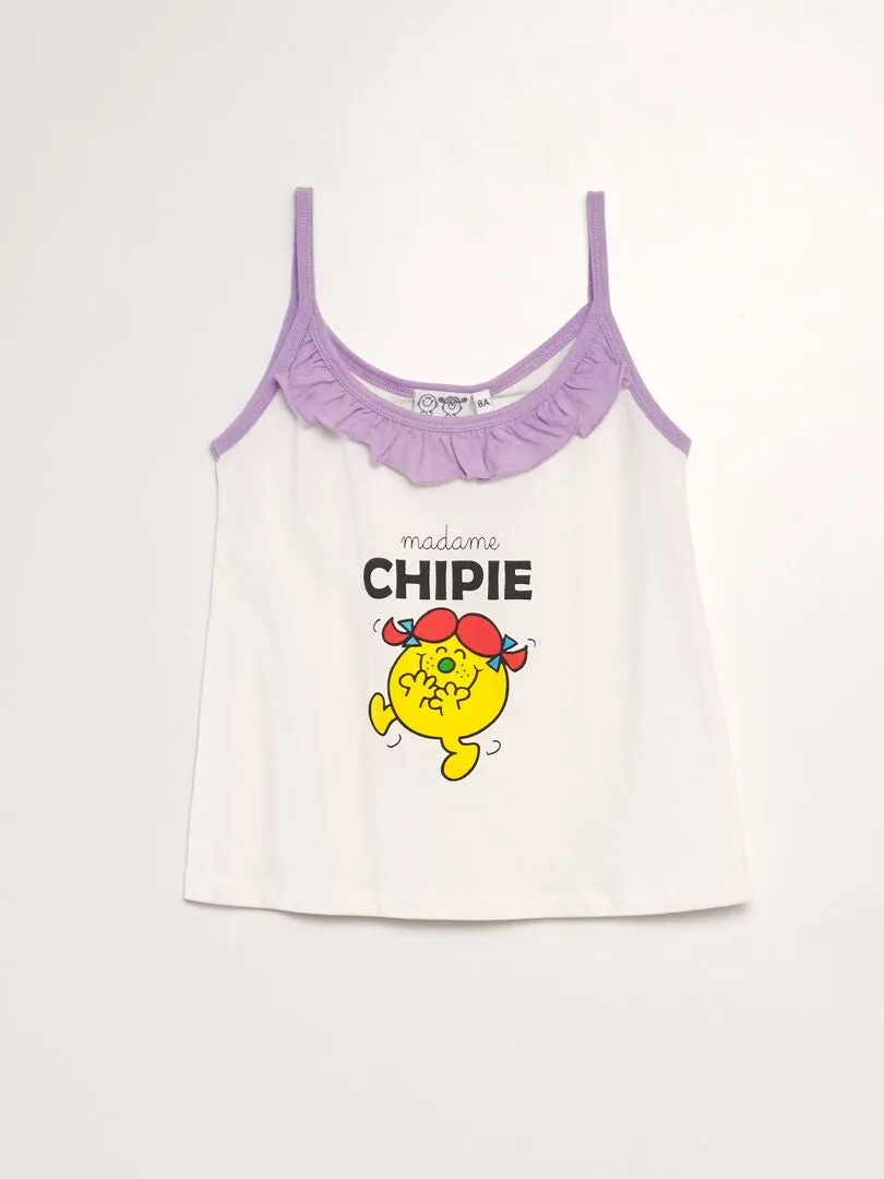 PIJAMA CORTO 'MADAME CHIPIE'  2 PIEZAS  BLANCO