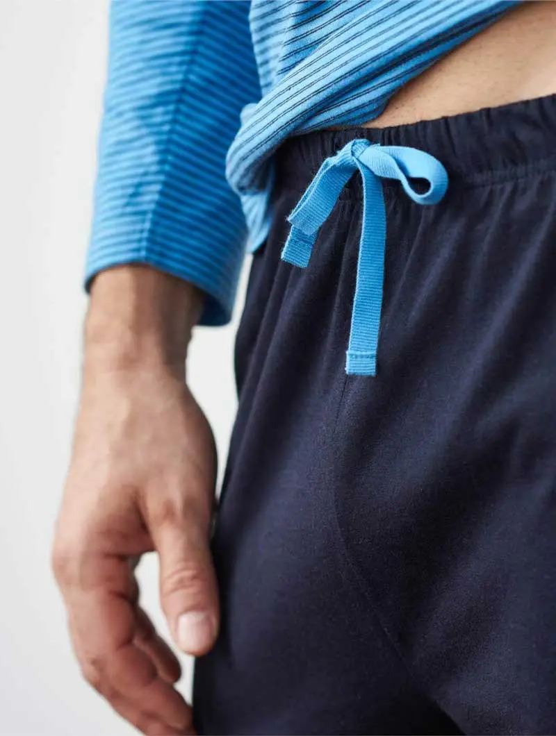 Pijama ecológico largo para hombre color azul