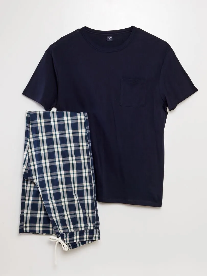 PIJAMA LARGO  2 PIEZAS  AZUL