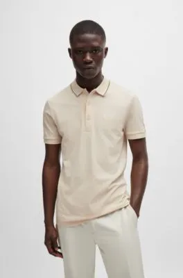 Polo slim fit en piqué de algodón con logo tonal