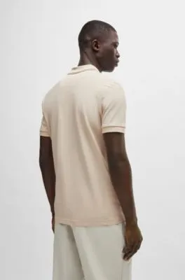 Polo slim fit en piqué de algodón con logo tonal