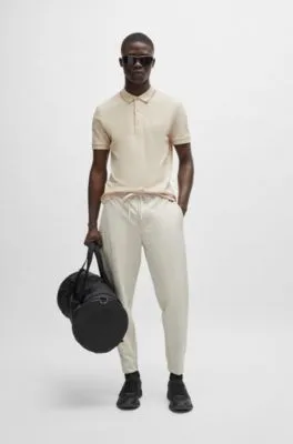 Polo slim fit en piqué de algodón con logo tonal