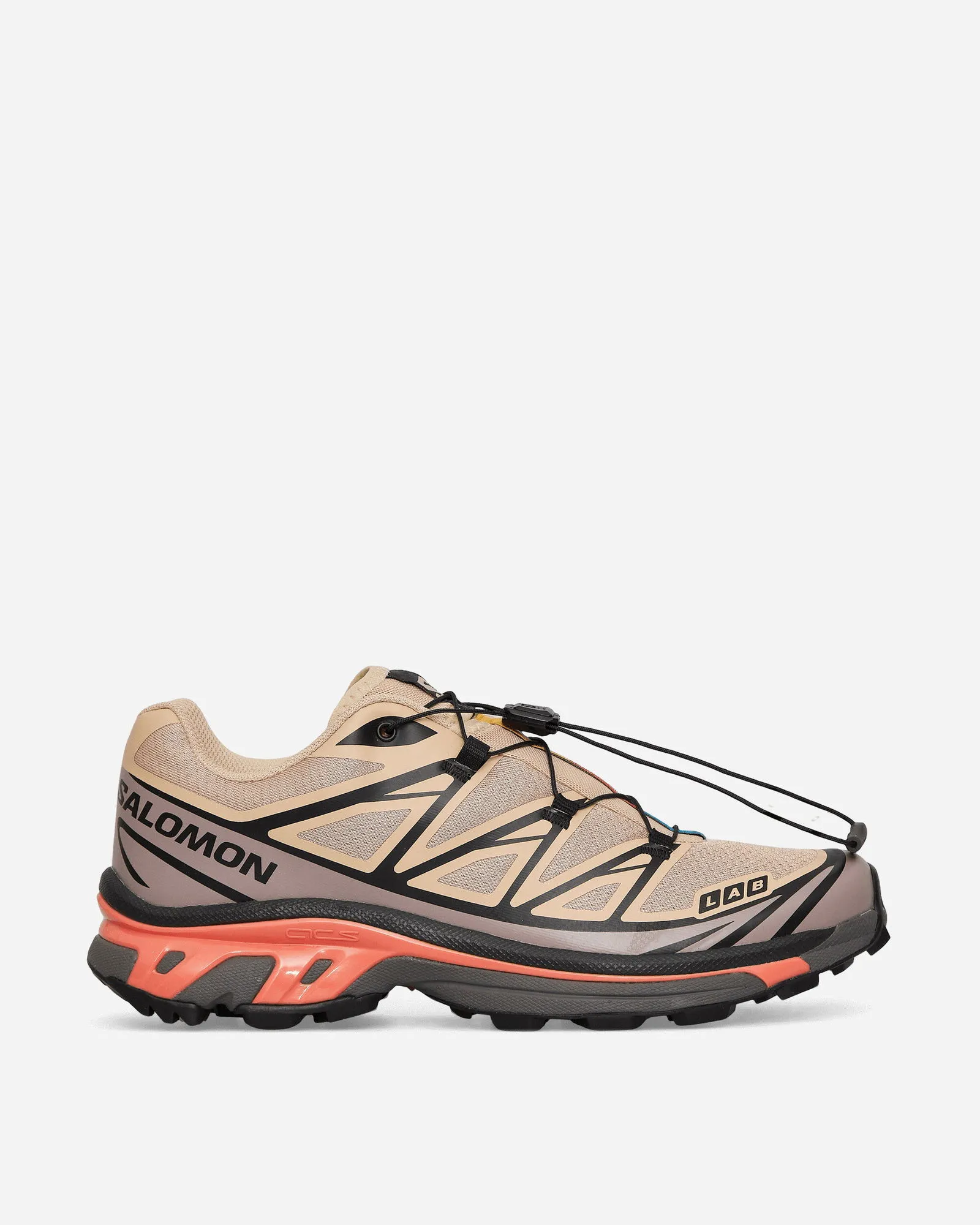 SALOMON XT6 SNEAKERS HAZELNUT / QUAIL / LIVING CORAL
