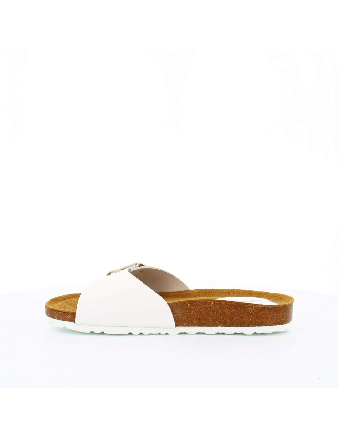 Sandalia Bio Mujer Plana Ajustable BIO221015 Blanca