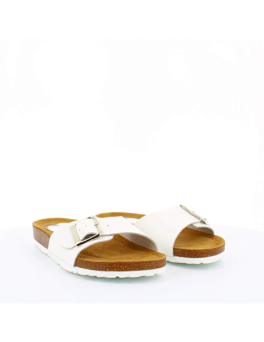 Sandalia Bio Mujer Plana Ajustable BIO221015 Blanca