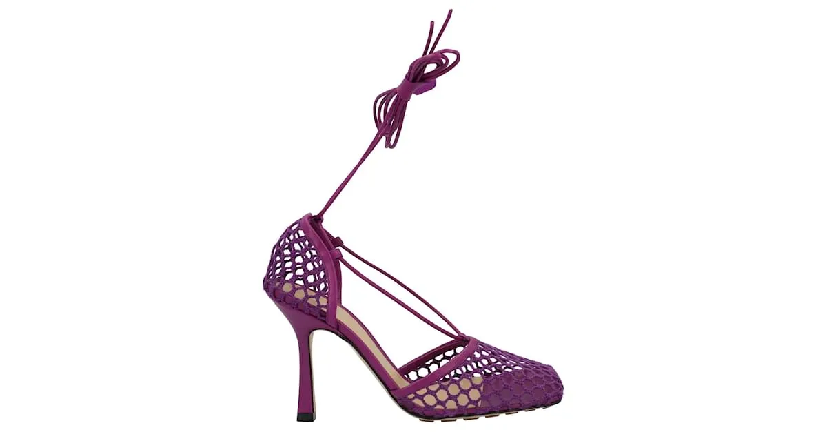 Sandalia de encaje ajustable Bottega Veneta violeta Púrpura 