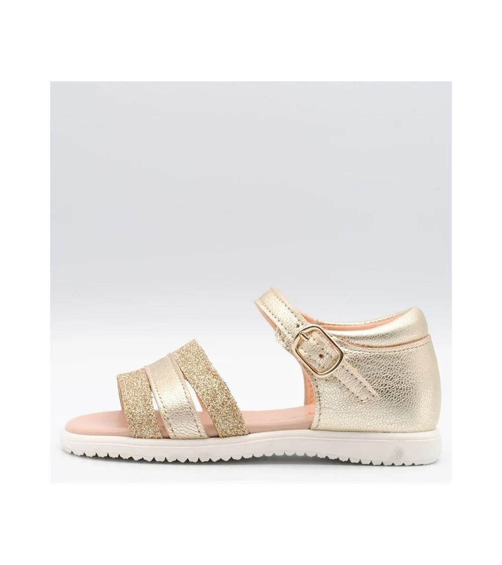 SANDALIAS BEBÉ CLARYS CHAROL DORADO  Y GLITTER