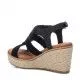 Sandalias cuña Xti negras con detalles trenzados