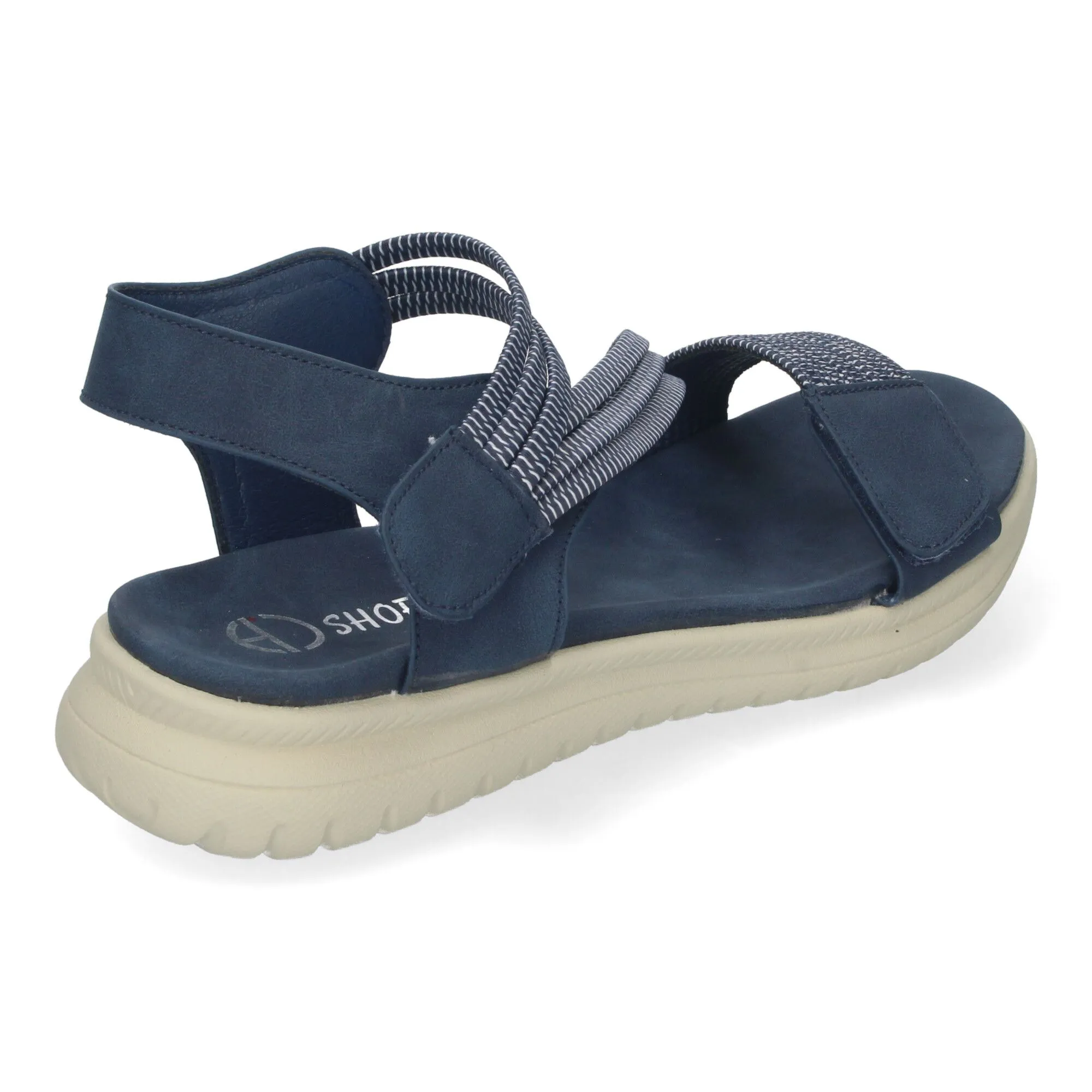 SANDALIAS PLANAS CóMODAS CIERRE VELCRO MUJER COLOR MARINO FZ2326
