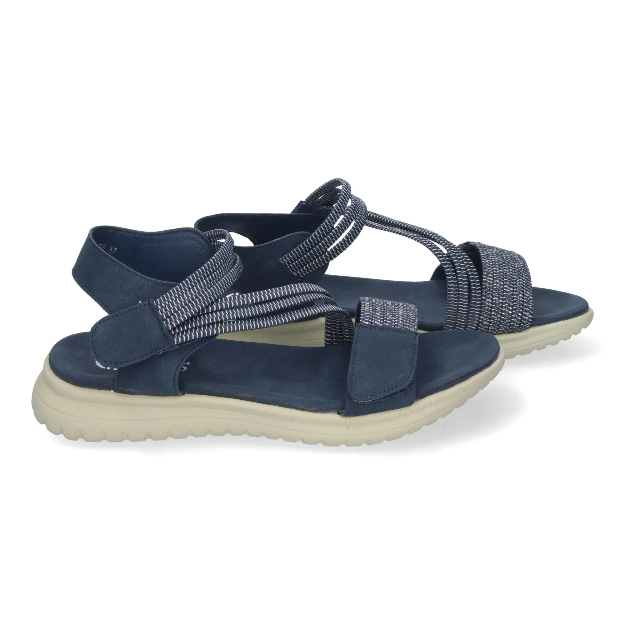 SANDALIAS PLANAS CóMODAS CIERRE VELCRO MUJER COLOR MARINO FZ2326