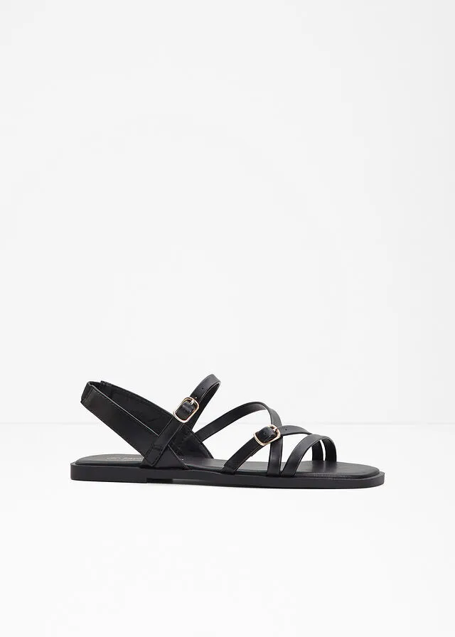 Sandalias planas Negro