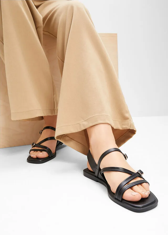 Sandalias planas Negro