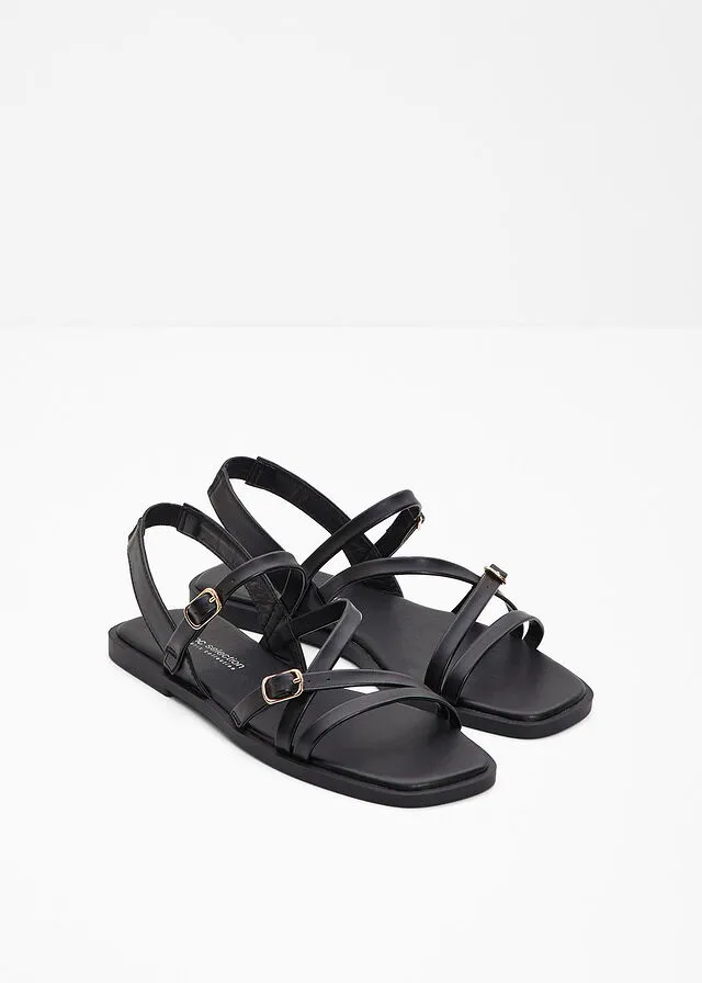 Sandalias planas Negro