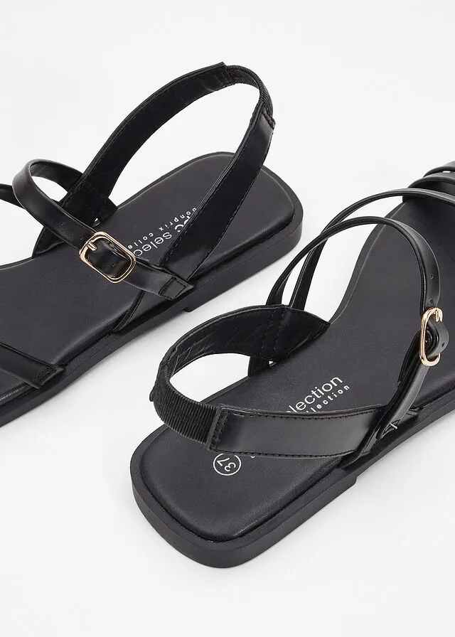 Sandalias planas Negro