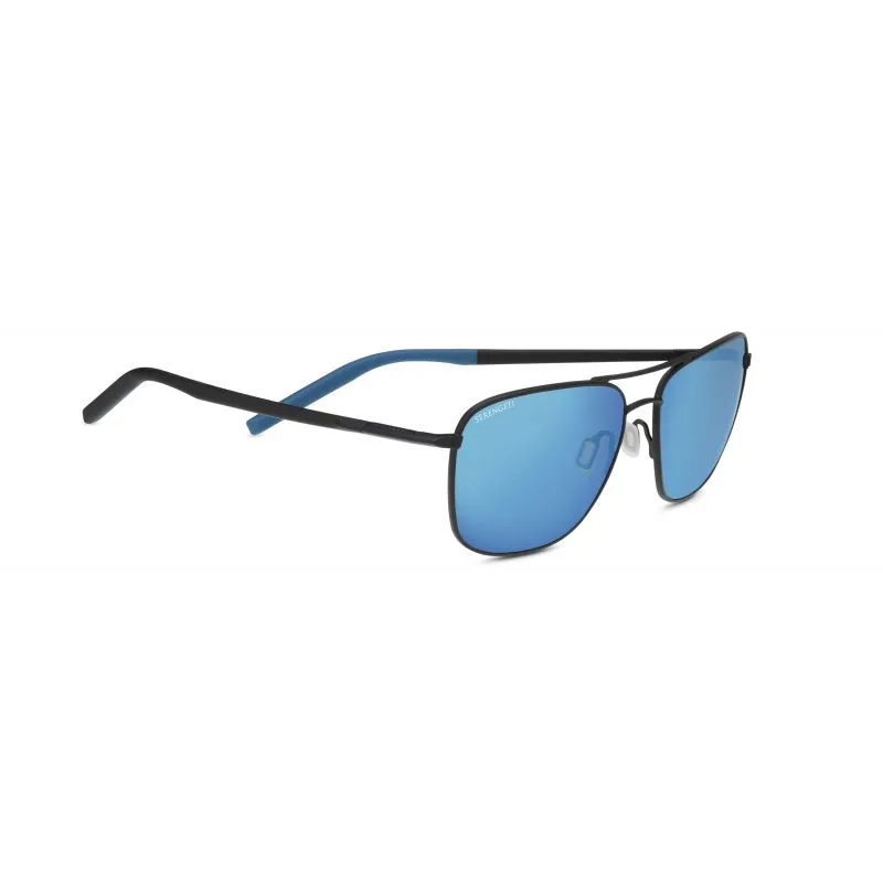 Serengeti Spello Sunglasses (Matte Black/Black/Blue Polarized 555nm Blue)