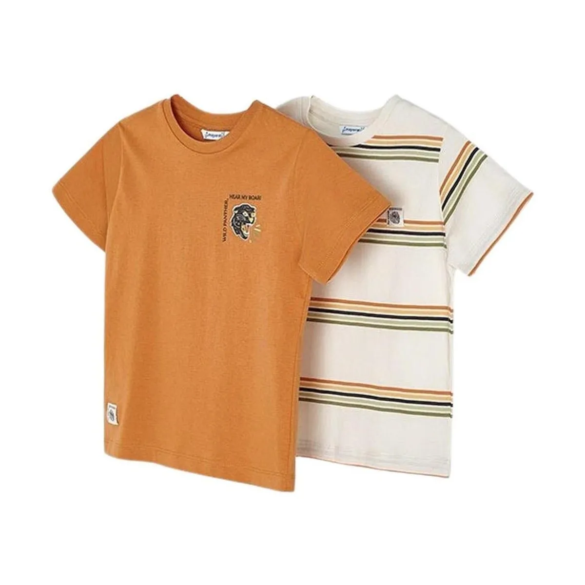 Set 2 camisetas m/c lisa/raya