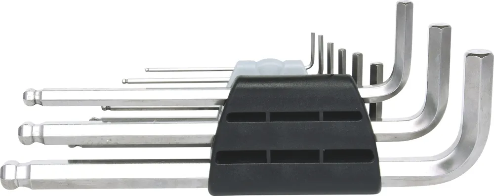 Set de llaves Allen KS Tools, acero inoxidable, 9 piezas, largas, resistentes a los ácidos