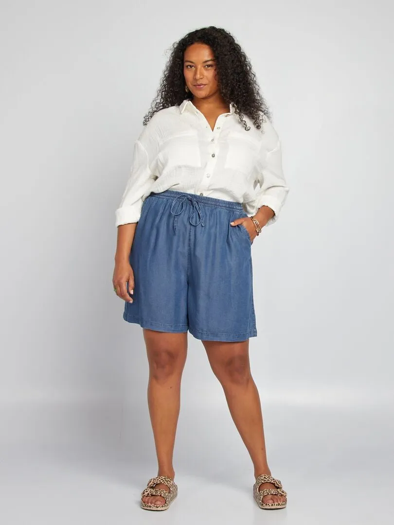 SHORT DE EFECTO VAQUERO 'ONLY CARMAKOMA'  NEGRO