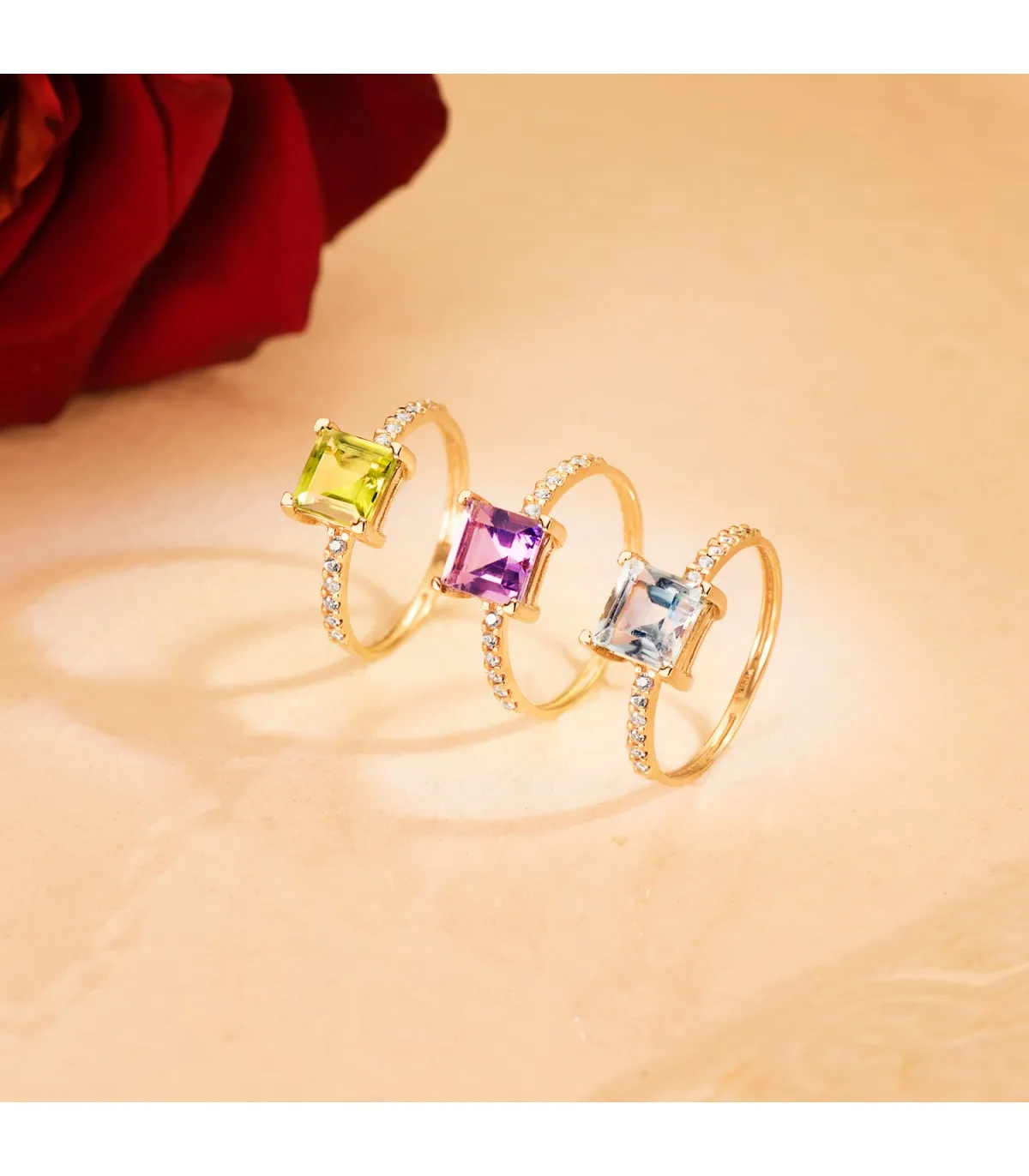 Sortija Mineral Oro Amarillo 18K Topacio Azul