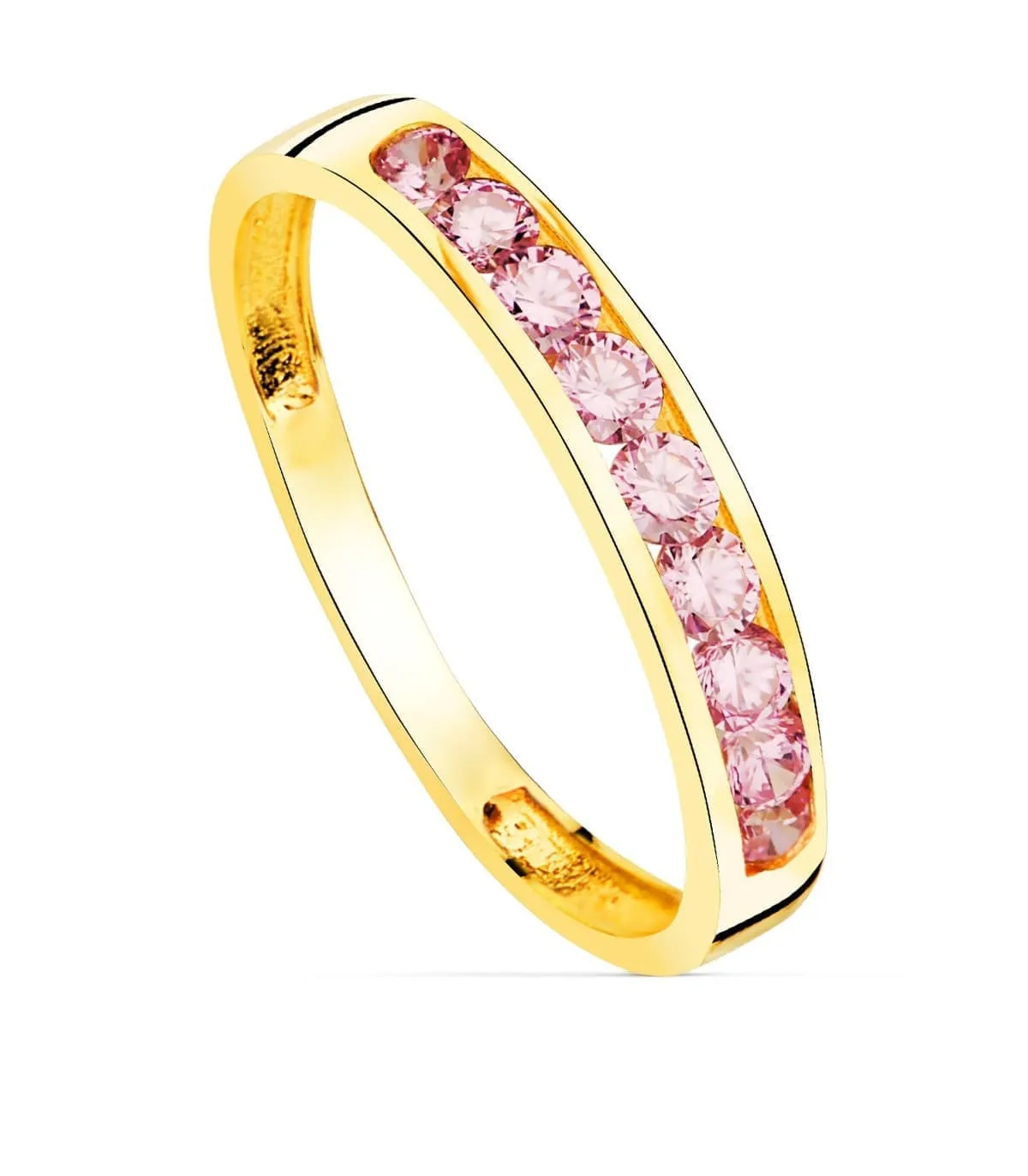 Sortija mujer Disco Rosa Francia Oro Amarillo 18K