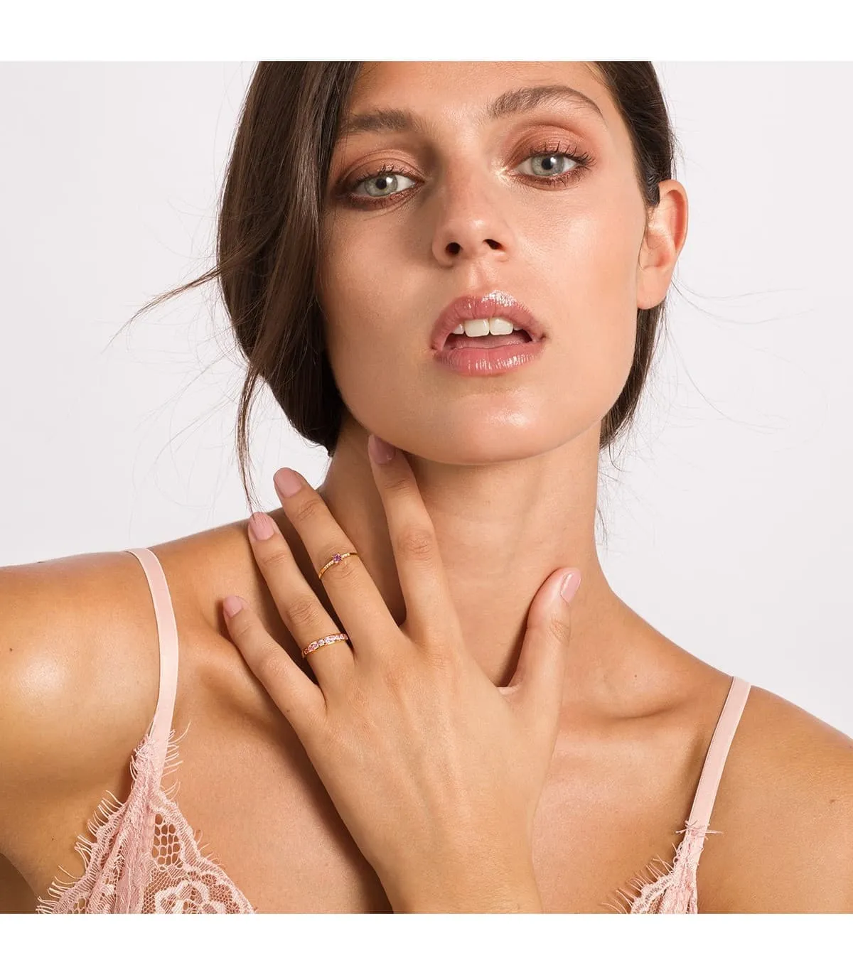 Sortija mujer Disco Rosa Francia Oro Amarillo 18K