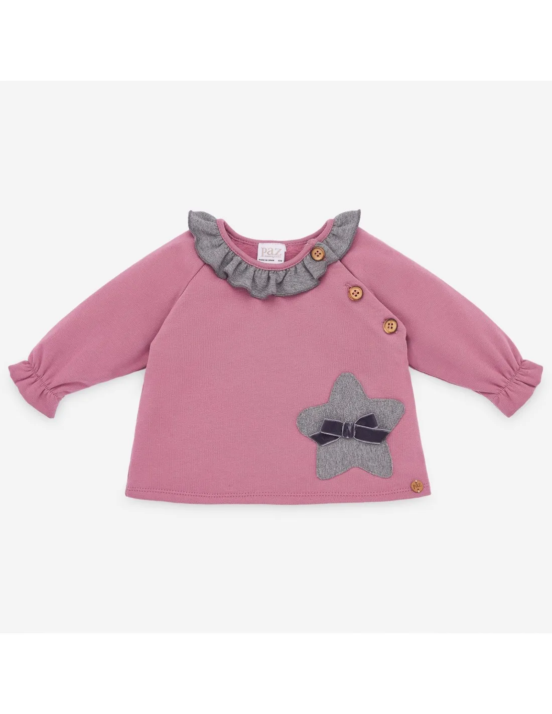 SUDADERA NIÑA CONFORT CON ESTRELLA 39776 PAZ RODRIGUEZ