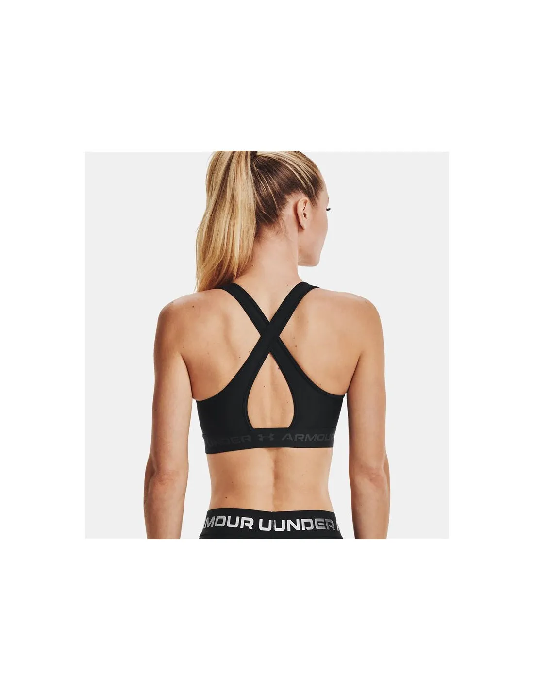 Sujetador deportivo de Fitness Under Armour Crossback Mid Bra Negro Mujer