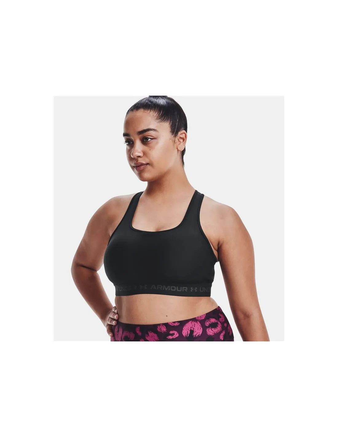 Sujetador deportivo de Fitness Under Armour Crossback Mid Bra Negro Mujer