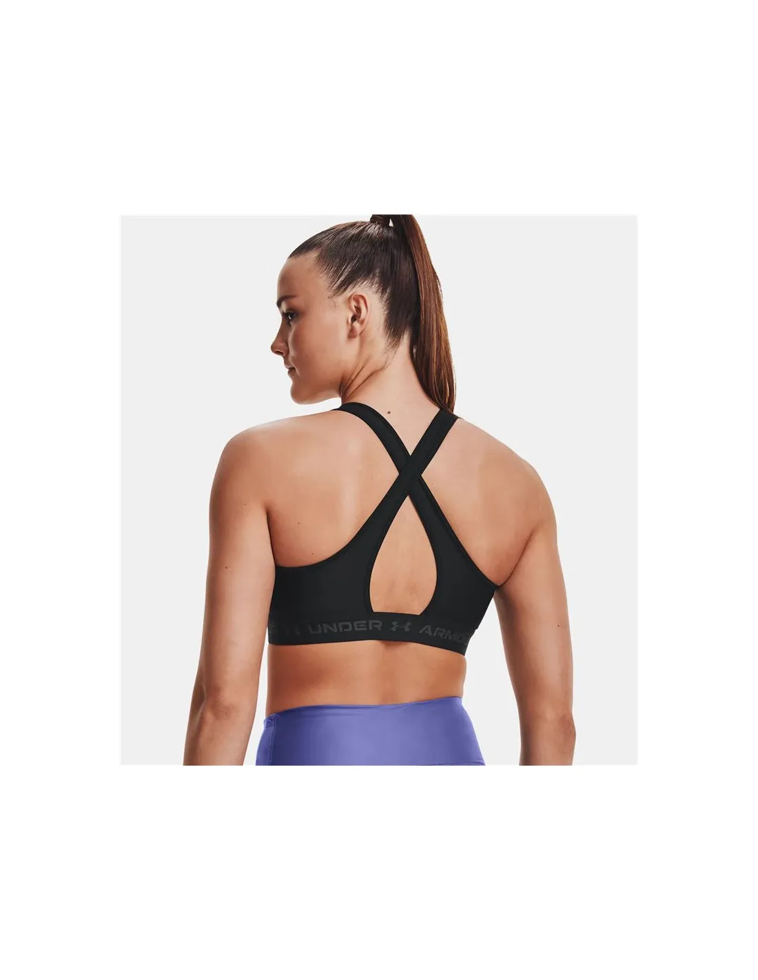 Sujetador deportivo de Fitness Under Armour Crossback Mid Bra Negro Mujer