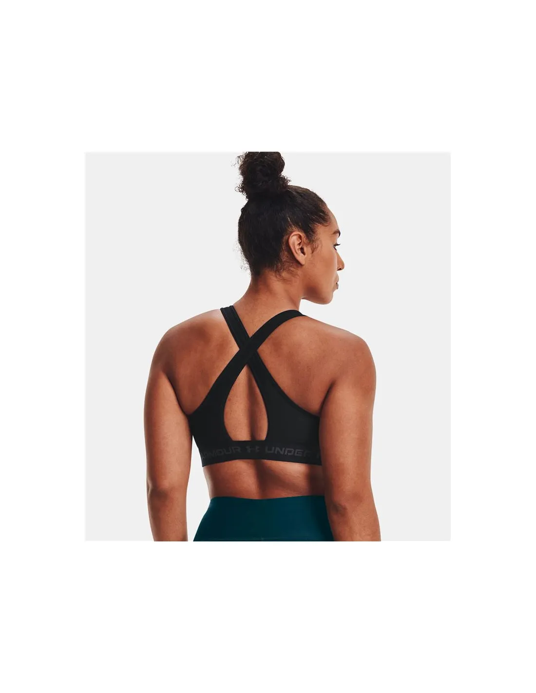 Sujetador deportivo de Fitness Under Armour Crossback Mid Bra Negro Mujer