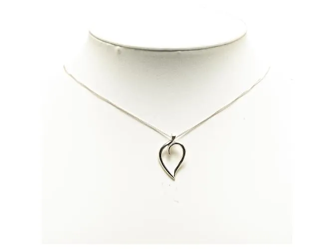 Tiffany & Co Collar de colgante de hoja abierta de plata esterlina Tiffany 