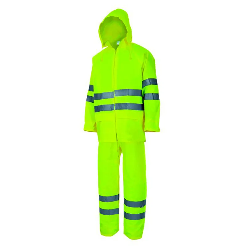 TRAJE DE LLUVIA AMARILLO FLúOR DOS PIEZAS ALTA VISIBILIDAD  VELILLA