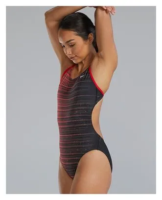 Tyr Traje de baño recortado Tyr Durafast Elite Speedwarp Rojo Mujer