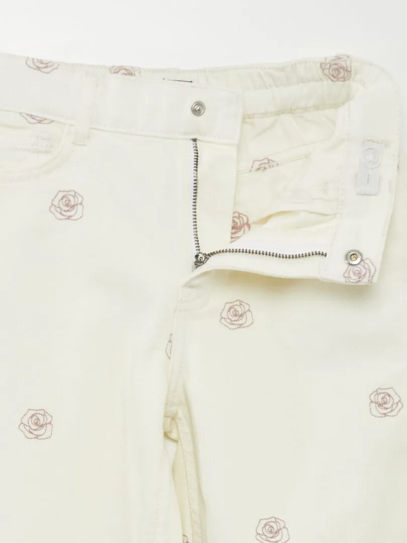 VAQUERO ANCHO CON BORDADOS  BLANCO
