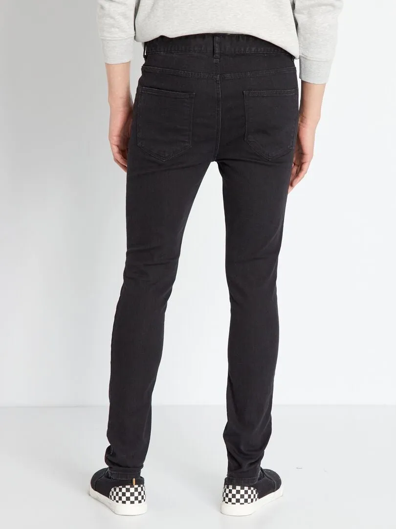 VAQUERO SKINNY ELáSTICO  5 BOLSILLOS  NEGRO