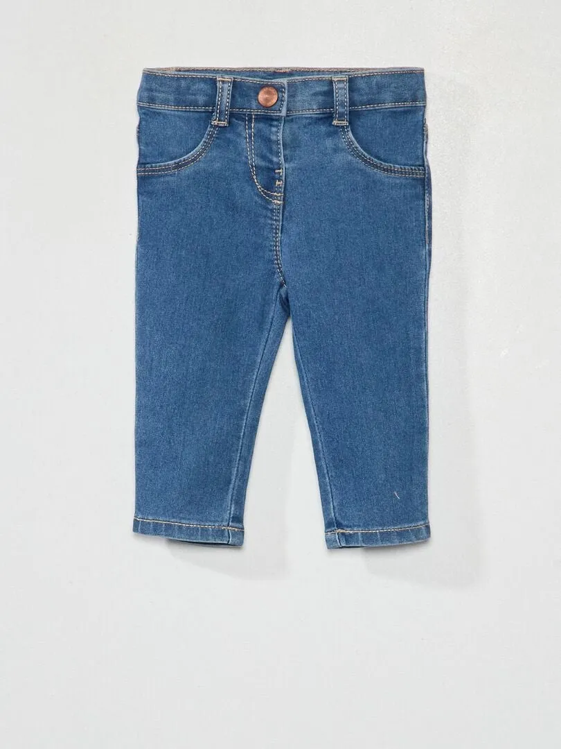 VAQUERO SLIM ELáSTICO CON CINTURA AJUSTABLE  AZUL
