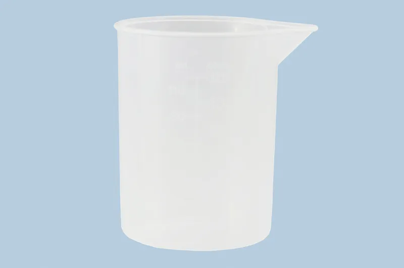Vaso medidor 120 ml, de PP, transparente, con escala, pack 10 uds.
