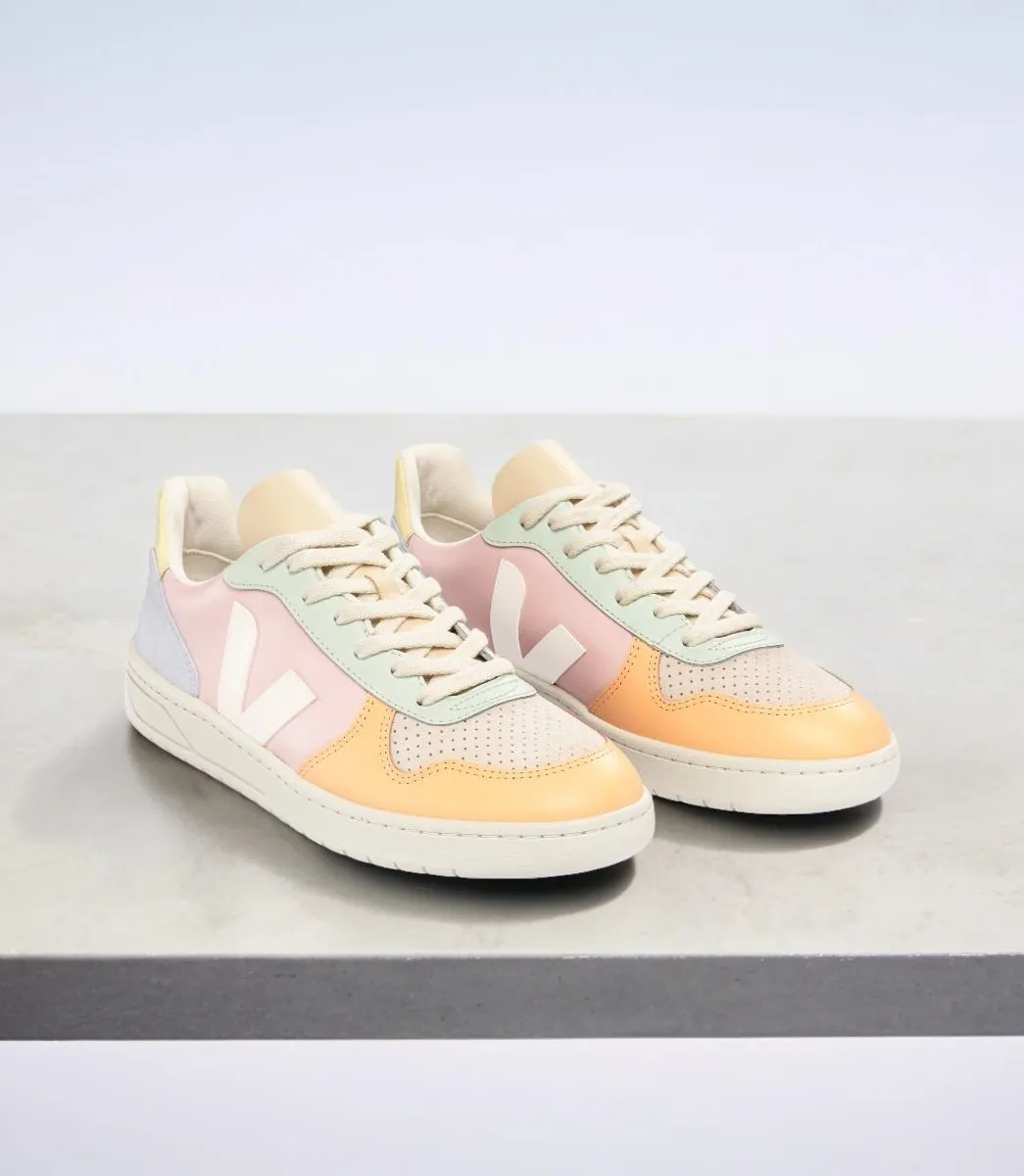 VEJA – ZAPATILLAS V10 LEATHER PETALE WHITE MULTICO