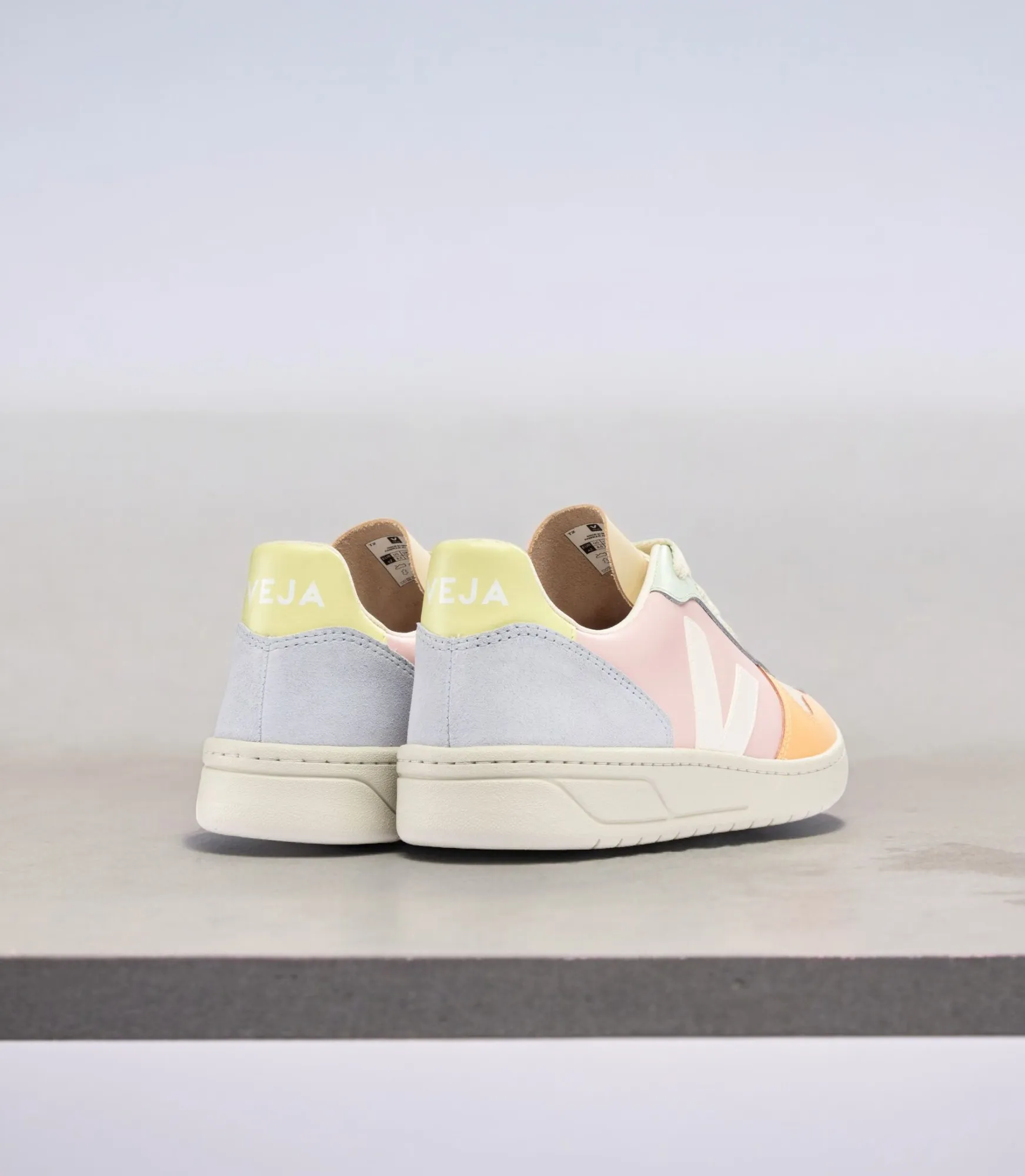 VEJA – ZAPATILLAS V10 LEATHER PETALE WHITE MULTICO