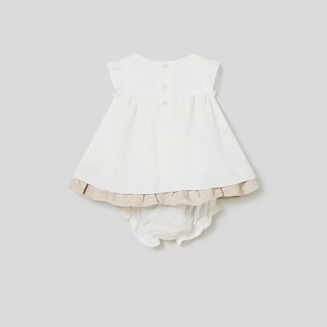 Vestido con cubrepañal bebé niña Mayoral