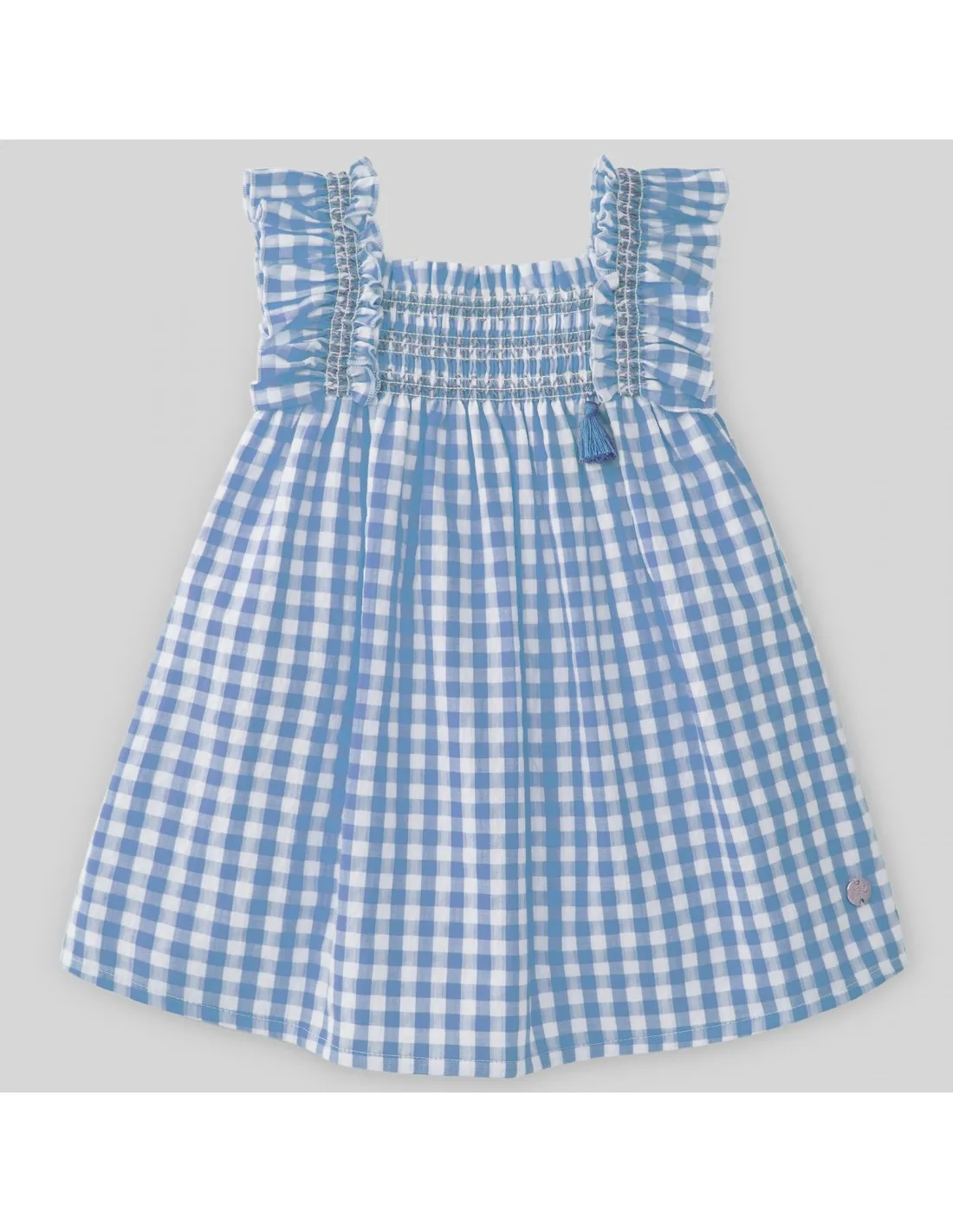 VESTIDO CUADROS VICHY NIDO DE ABEJA 45264 PAZ RODRIGUEZ