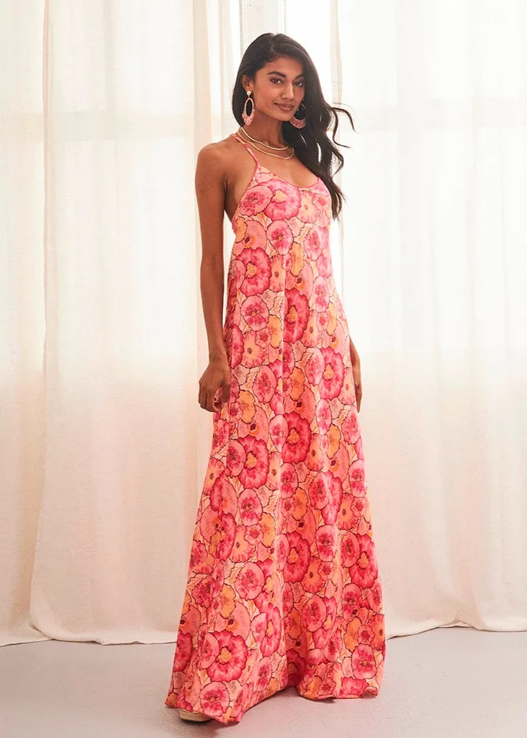 Vestido largo estampado floral Chiyo