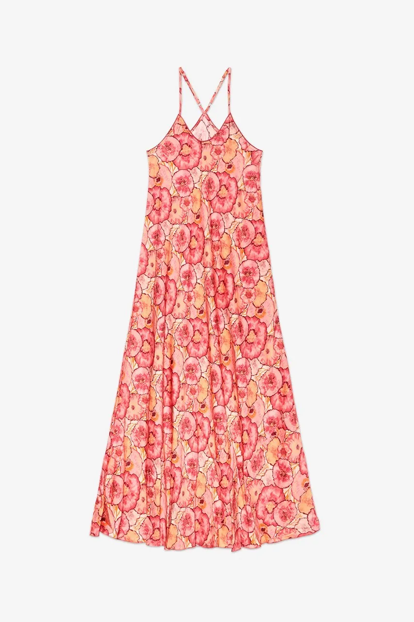 Vestido largo estampado floral Chiyo