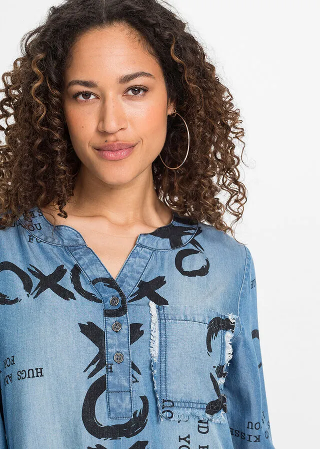 Vestido vaquero Azul vaquero estampado