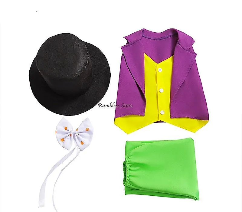 Willy Wonka Charlie Cosplay Disfraz para niños Película Charlie y la fábrica de chocolate Coshalloween Conjunto de ropa de Niño 