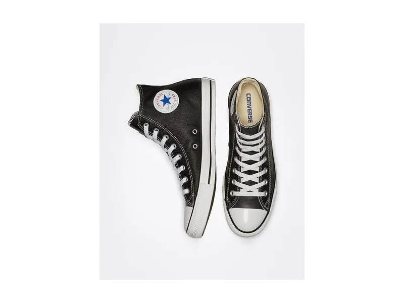 ZAPATILLA CONVERSE CHUCK TAYLOR LEATHER HI 132170C EN COLOR NEGRO