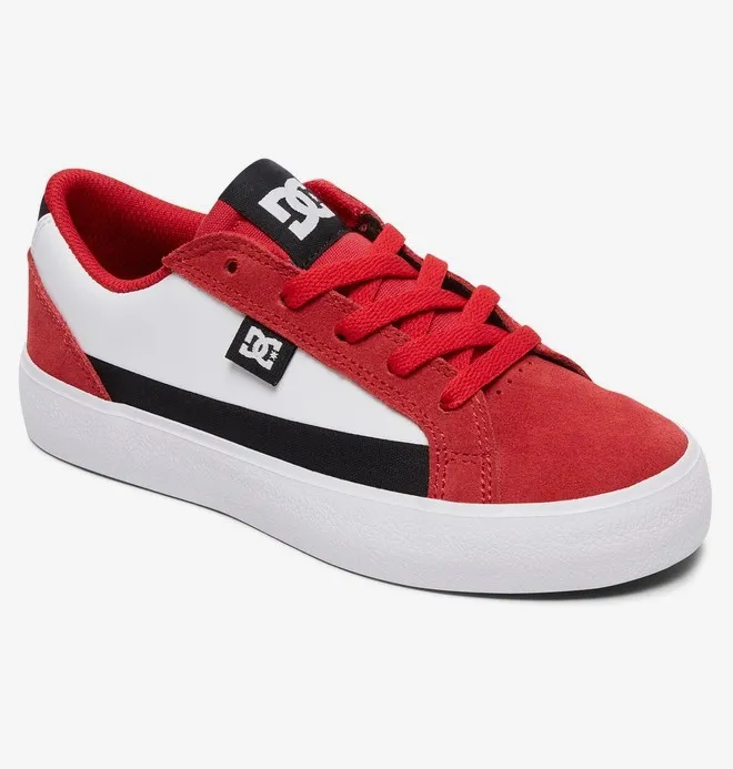 Zapatillas cuero DC SHOES para niño LYNNFIELD RED/BLACK/WHITE (XRKW) Ref. ADBS300337 Rojo negro y blanca